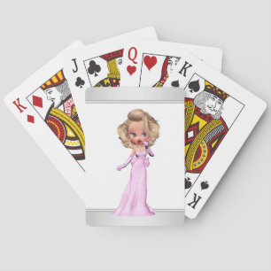 Glamouröse Mädchen-Pink-Diva Spielkarten