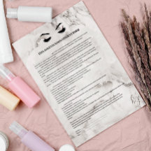 Glamouröse marmorierte EINMALKONSENTFORM FÜR WIMPE