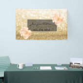 Glamouröse, moderne schicke Imitate Goldglanz-Rose Banner (Messeveranstaltung)