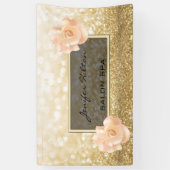 Glamouröse, moderne schicke Imitate Goldglanz-Rose Banner (Vertikal)