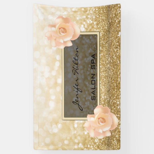 Glamouröse, moderne schicke Imitate Goldglanz-Rose Banner (Vertikal)