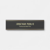 Glamouröse moderne Schwarz- und Goldvorlage Türschild (Vorderseite )