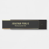 Glamouröse moderne Schwarz- und Goldvorlage Türschild (Vorderseite )