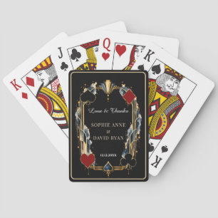 Glamouröse Navy-Gold-Schwarze Art Deco-Casino-Aben Spielkarten