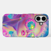 Glamouröse Neonfrau mit funkelnder Brille Case-Mate iPhone Hülle (Rückseite (Horizontal))