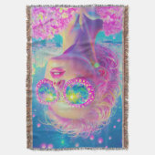 Glamouröse Neonfrau mit funkelnder Brille Decke (Vorderseite Vertikal)