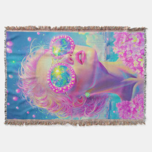 Glamouröse Neonfrau mit funkelnder Brille Decke