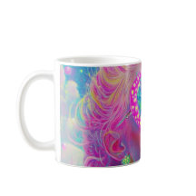 Glamouröse Neonfrau mit funkelnder Brille