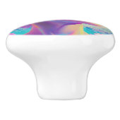 Glamouröse Neonfrau mit funkelnder Brille Keramikknauf (Seitenansicht)