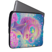 Glamouröse Neonfrau mit funkelnder Brille Laptopschutzhülle (Vorne Rechts)