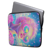 Glamouröse Neonfrau mit funkelnder Brille Laptopschutzhülle (Vorderseite Links)