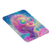 Glamouröse Neonfrau mit funkelnder Brille Magnet (Rechte Seite)