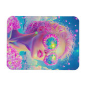 Glamouröse Neonfrau mit funkelnder Brille Magnet (Horizontal)