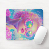 Glamouröse Neonfrau mit funkelnder Brille Mousepad (Mit Mouse)