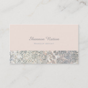 Glamouröse Pailletten Glitter Blush Rosa Visitenka Visitenkarte