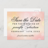 Glamouröse Pink CHIC Bokeh Light Wedding Postkarte (Vorne/Hinten)