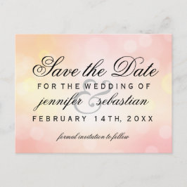 Glamouröse Pink CHIC Bokeh Light Wedding Postkarte