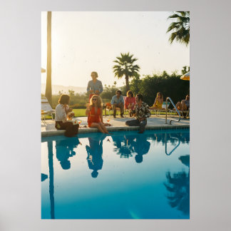 Glamouröse Poolszene – Vintage-inspiriertes Reisen Poster