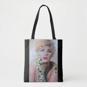 Glamouröse Retro-Frau Wasserfarbene Malerei Kunst Tasche