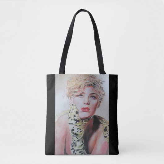 Glamouröse Retro-Frau Wasserfarbene Malerei Kunst Tasche (Vorderseite)