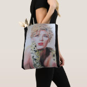 Glamouröse Retro-Frau Wasserfarbene Malerei Kunst Tasche (Von Nahem)