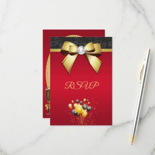 Glamouröse, romantisch elegante Geburtstagsfeier RSVP Karte