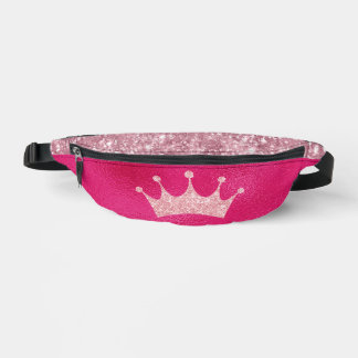 Glamouröse rosa Glitter-Prinzessinnen-Krone Bauchtasche