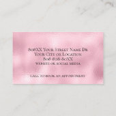Glamouröse Rosa Glitzer Lippen Visitenkarte (Rückseite)