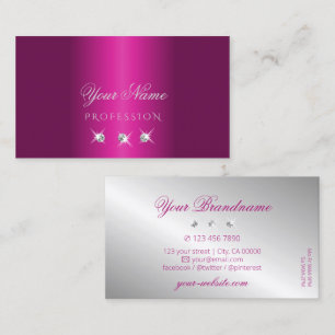 Glamouröse rosa Silber Sparkling Diamonds Stilvoll Visitenkarte