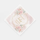 Glamouröse Rosa-Torfbäume Babydusche Party Serviette (Ecke)