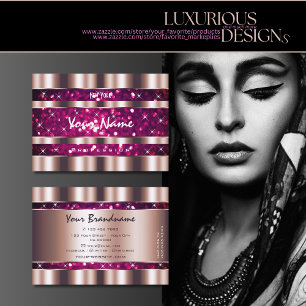 Glamouröse Rose Gold Pink Glitzer Leuchtende Stern Visitenkarte