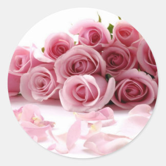 Glamouröse Rose Runder Aufkleber