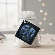 Glamouröse Saphirblaue Juwel-Mosaik 60. Geburtstag