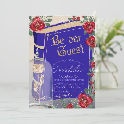 Glamouröse Schönheit und die Märchen der Bestie Einladung (Stehend Vorderseite)