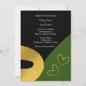 glamouröse Schwarz-Gold-Hochzeitsdekor Einladung (Vorderseite)
