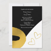 glamouröse Schwarz-Gold-Hochzeitsdekor Einladung (Vorderseite)