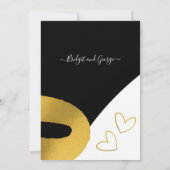 glamouröse Schwarz-Gold-Hochzeitsdekor Einladung (Rückseite)