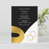 glamouröse Schwarz-Gold-Hochzeitsdekor Einladung (Stehend Vorderseite)
