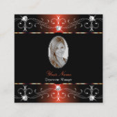 Glamouröse Schwarz Kupfer Verzierte Ornamente mit Quadratische Visitenkarte (Vorderseite)