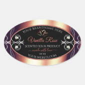 Glamouröse Schwarz-Rose-Braun-Dekoration Ovaler Aufkleber (Vorderseite)