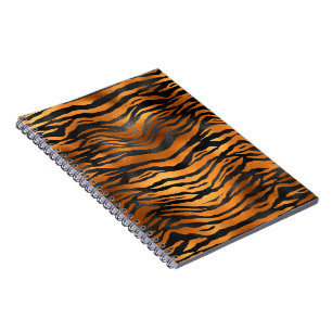 Glamouröse schwarze braune Tigerstreifen Tierprint Notizblock