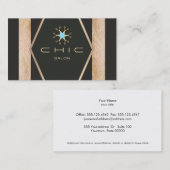 Glamouröse Schwarze Goldhaar-Salonschere Visitenkarte (Vorne/Hinten)