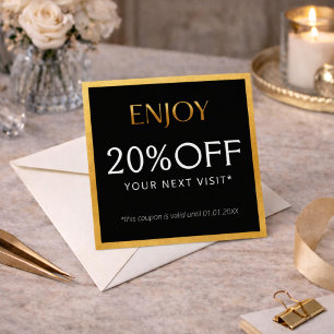 Glamouröse schwarze und goldene Wimpernstylistin Rabattkarte