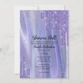Glamouröse Seide und Glitzer Look 16 . Geburtstag Einladung (Vorderseite)