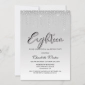 Glamouröse Silver Diamonds 18. Geburtstagsparty Einladung (Vorderseite)