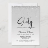 Glamouröse Silver Diamonds 60. Geburtstagsparty Einladung (Vorderseite)
