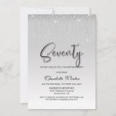 Glamouröse Silver Diamonds 70. Geburtstagsparty Einladung (Vorderseite)