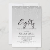 Glamouröse Silver Diamonds 80. Geburtstagsparty Einladung (Vorderseite)