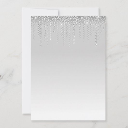 Glamouröse Silver Diamonds Überraschung 21. Geburt Einladung (Rückseite)