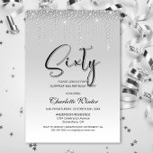 Glamouröse Silver Diamonds Überraschung 60. Geburt Einladung